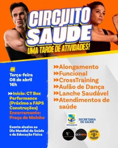 Com aulão de dança e treinos gratuitos, Prefeitura de Grossos promove Circuito Saúde na próxima terça, 8
